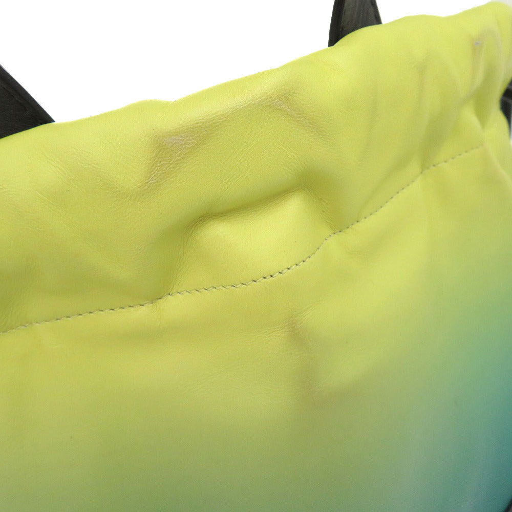 JIMMY CHOO Backpack leather yellow Drawstring mens Used Authentic