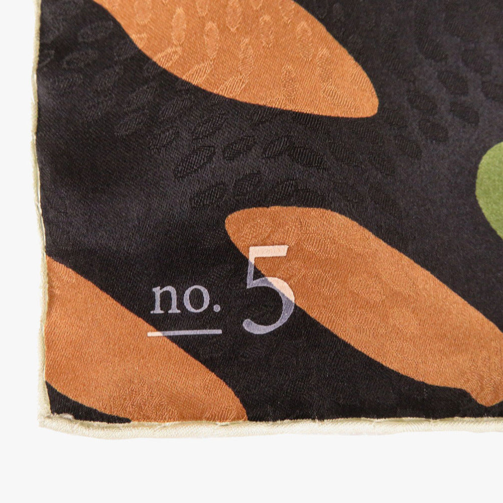 GOYARD scarf silk black No.5 Women Used Authentic