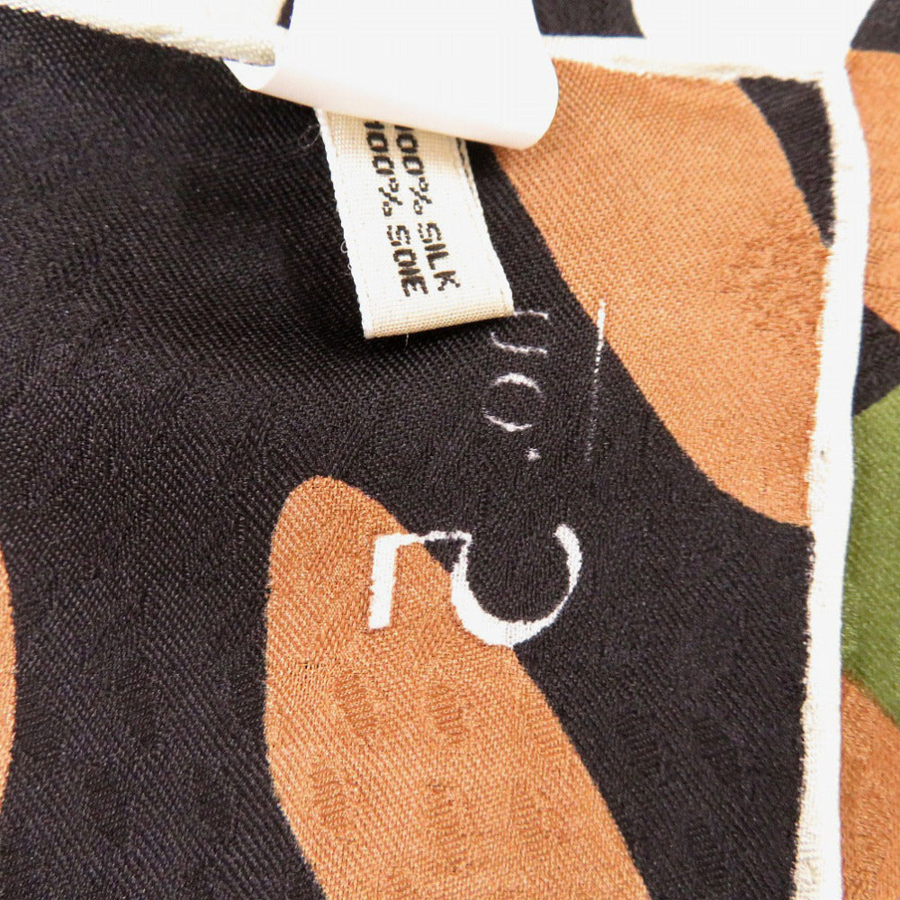 GOYARD scarf silk black No.5 Women Used Authentic