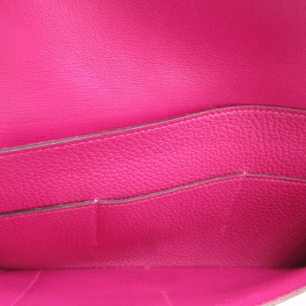 HERMES Long Wallet Purse Togo Rose purple Dogon GM Women(Unisex) Used Authentic
