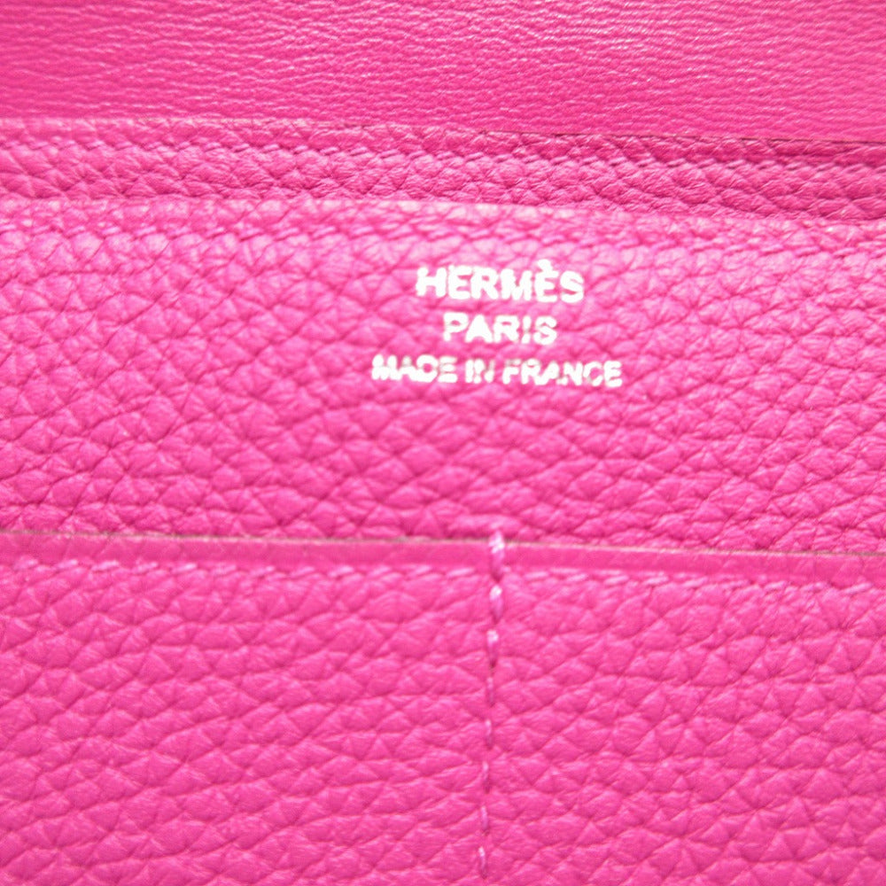 HERMES Long Wallet Purse Togo Rose purple Dogon GM Women(Unisex) Used Authentic
