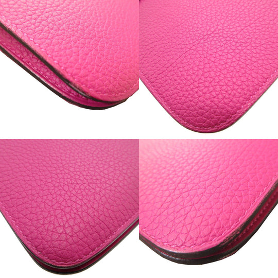 HERMES Long Wallet Purse Togo Rose purple Dogon GM Women(Unisex) Used Authentic