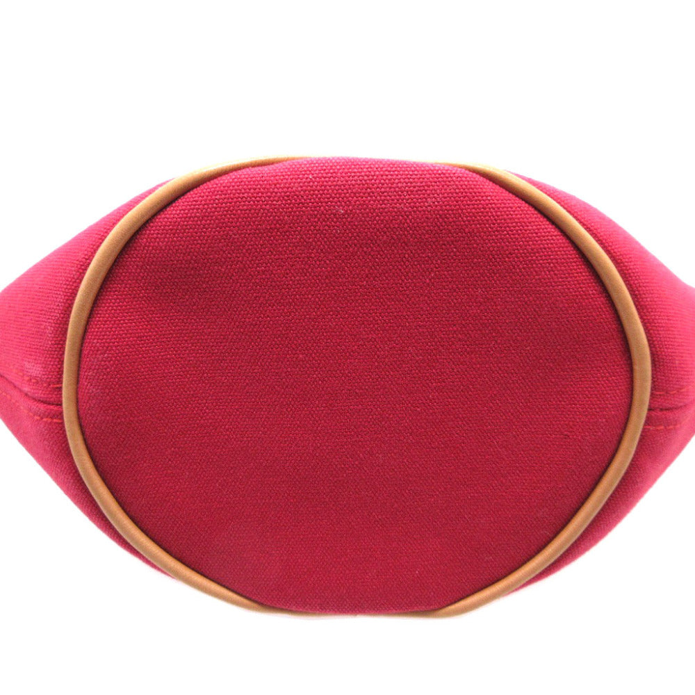 HERMES Pouch canvas Rouge viv Parmir Women Used Authentic