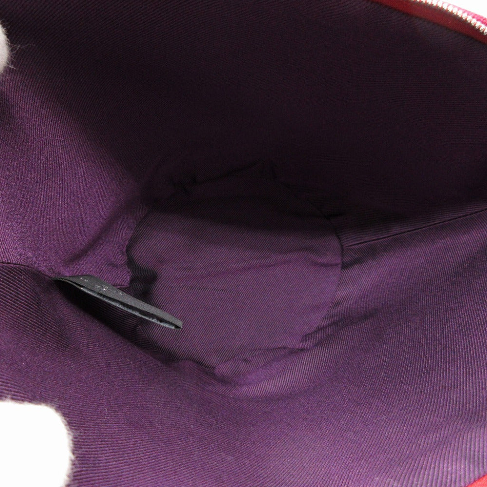 HERMES Pouch canvas Rouge viv Parmir Women Used Authentic