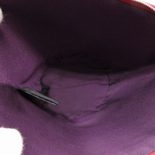 HERMES Pouch canvas Rouge viv Parmir Women Used Authentic