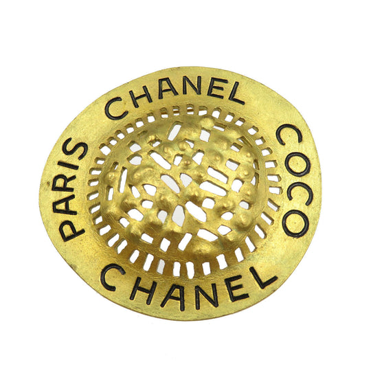 CHANEL Brooch metal gold Women Used Authentic