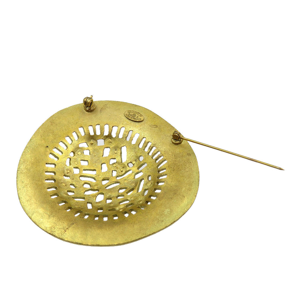 CHANEL Brooch metal gold Women Used Authentic