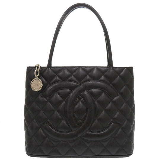 CHANEL Tote Bag Caviar skin black Replica Tote Women Used Authentic