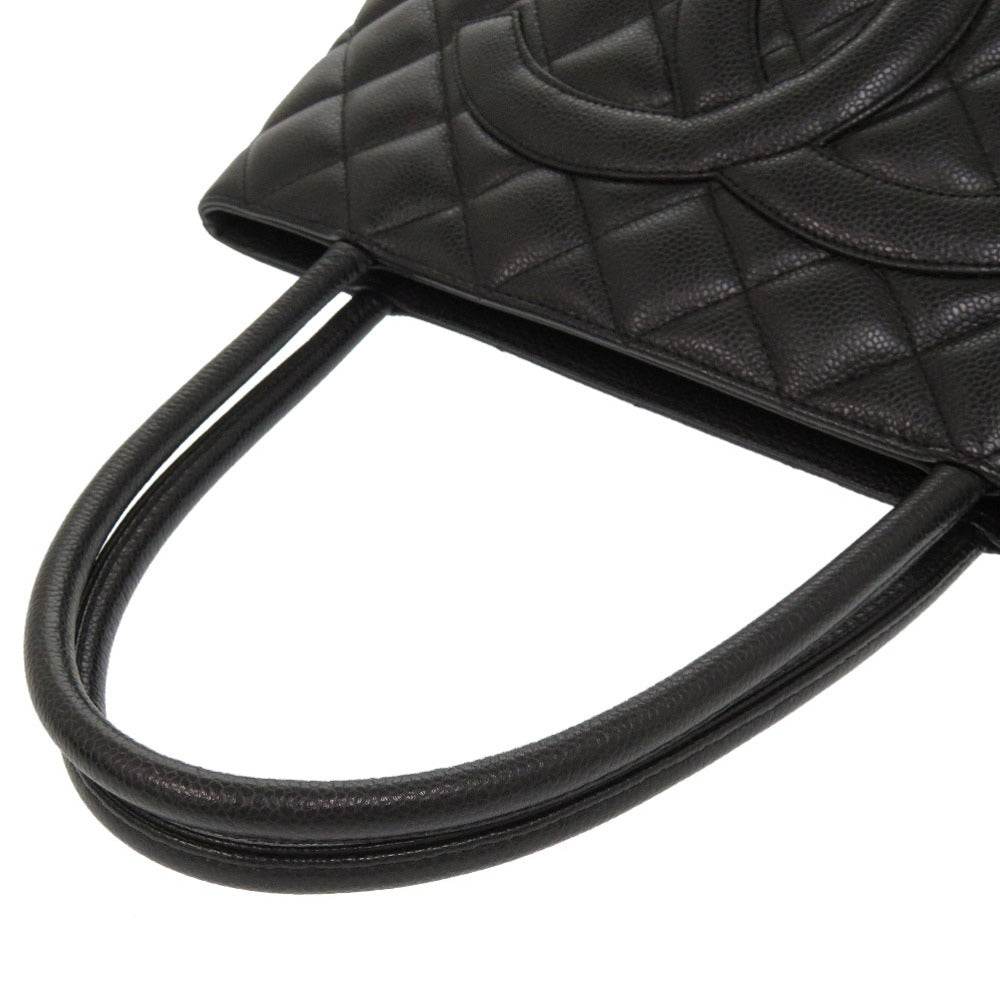CHANEL Tote Bag Caviar skin black Replica Tote Women Used Authentic