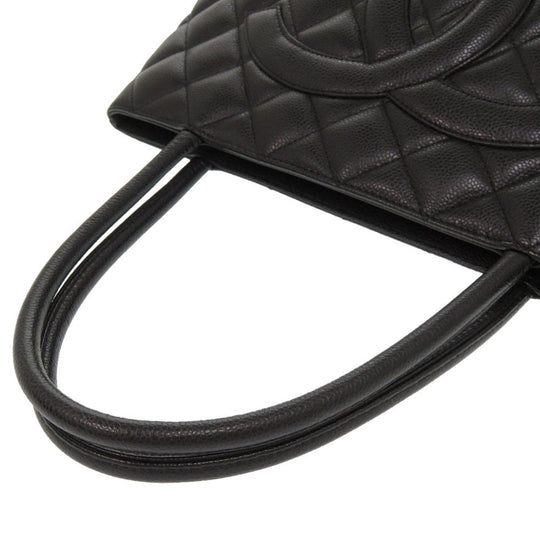 CHANEL Tote Bag Caviar skin black Replica Tote Women Used Authentic
