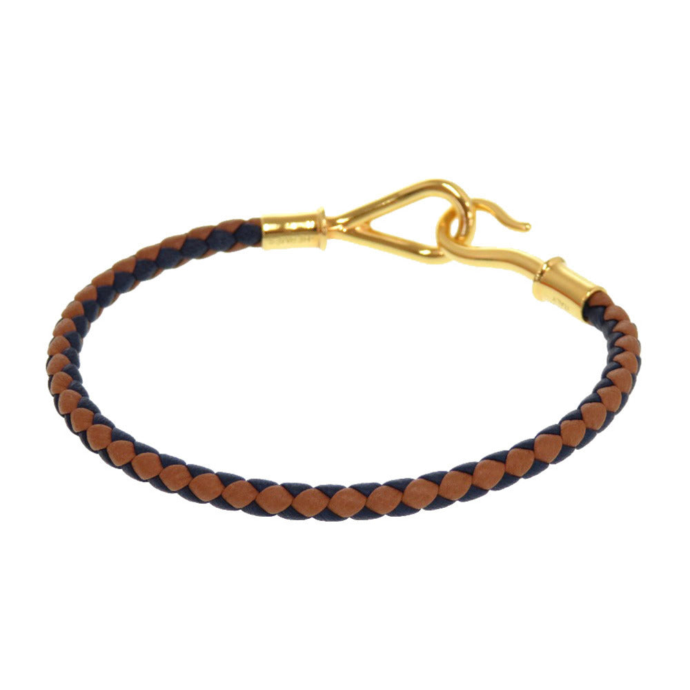 HERMES bracelet leather Brown Jumbo bless Women Used Authentic