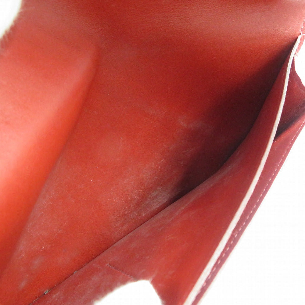 HERMES Long Wallet Purse Togo Red Dogon Duo GM Women Used Authentic