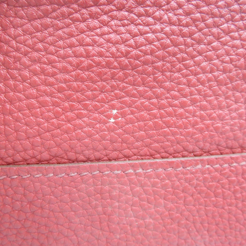 HERMES Long Wallet Purse Togo Red Dogon Duo GM Women Used Authentic