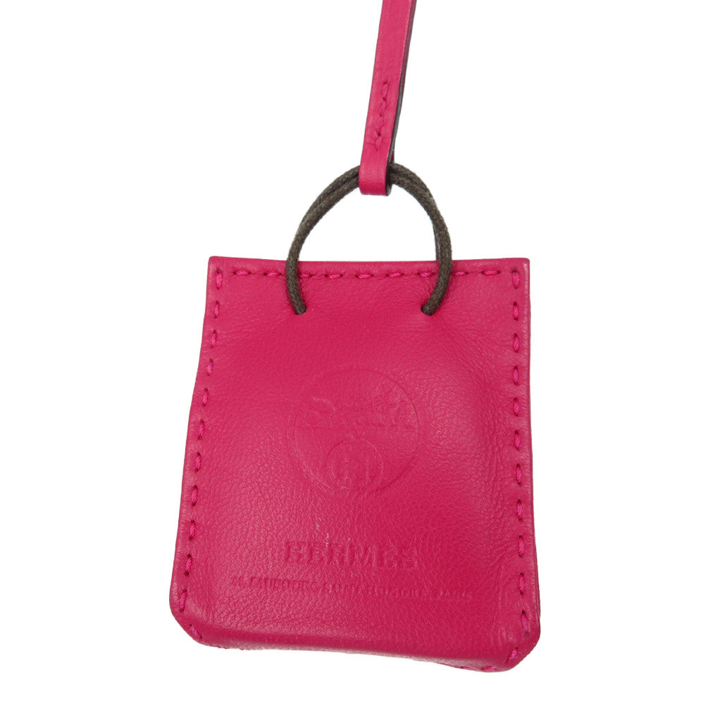 HERMES key ring Anyo Miro Rose mexico Bag charm sack orange Women(Unisex) Used Authentic
