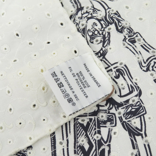 HERMES scarf silk white Carre70 Brides de Gala Women Used Authentic
