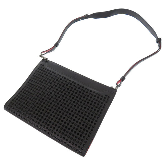 Christian Louboutin Shoulder Bag 1185130 leather black Sky Pouch Studs Women Used Authentic