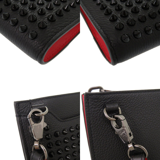 Christian Louboutin Shoulder Bag 1185130 leather black Sky Pouch Studs Women Used Authentic