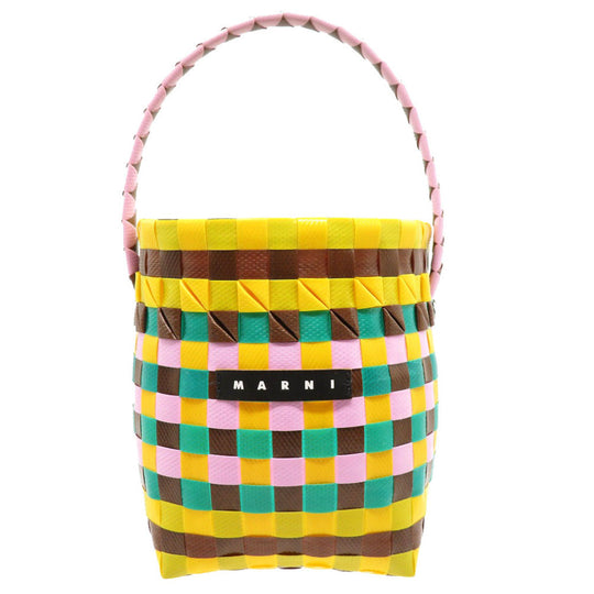 MARNI Handbag leather yellow Micro Basket Bag Women Used Authentic