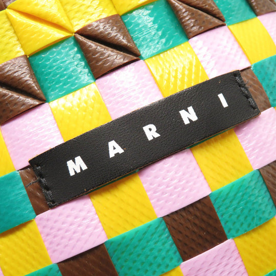 MARNI Handbag leather yellow Micro Basket Bag Women Used Authentic