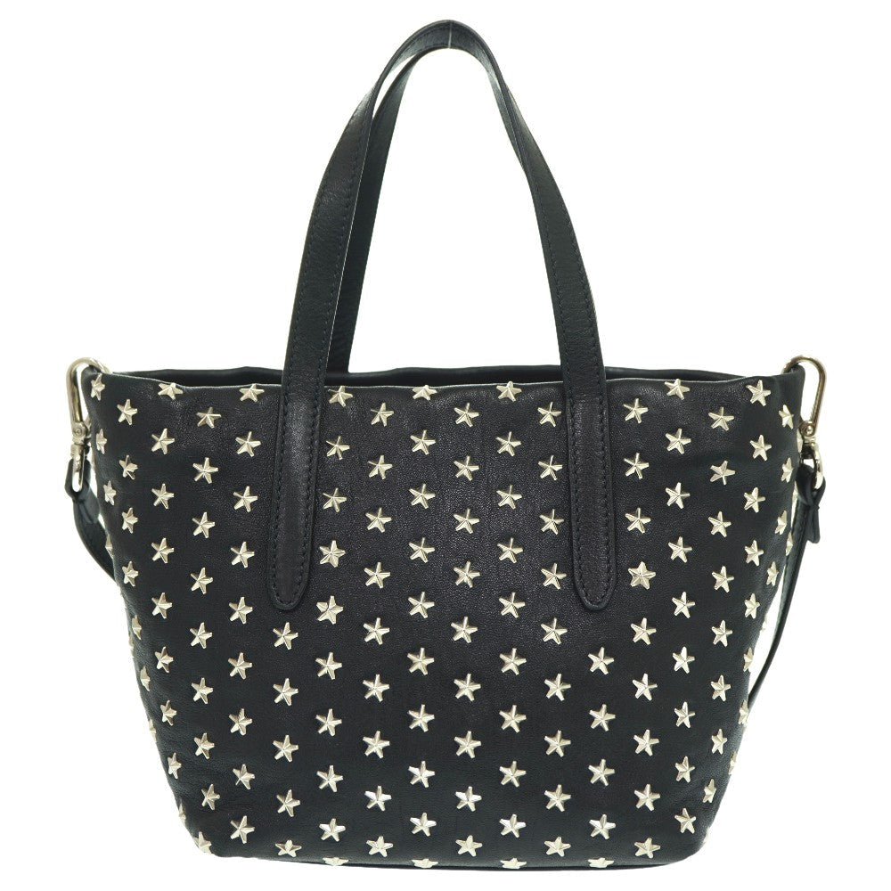 JIMMY CHOO Tote Bag leather black Pimlico Mini Shoulder Tote Bag Women Used Authentic
