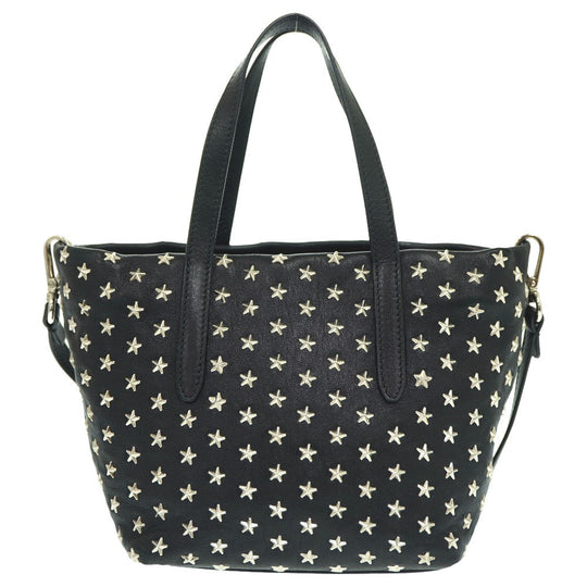JIMMY CHOO Tote Bag leather black Pimlico Mini Shoulder Tote Bag Women Used Authentic