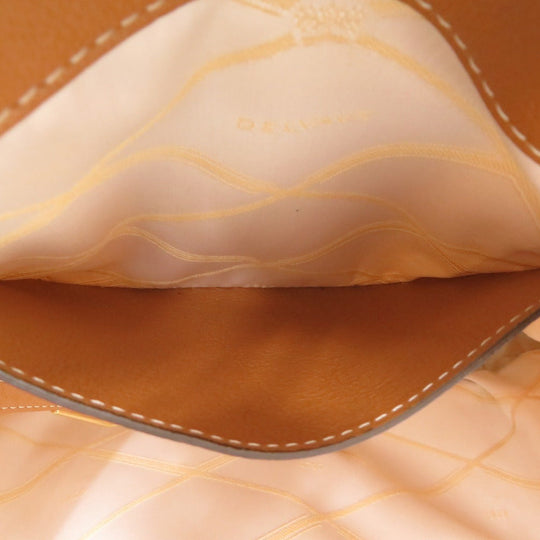 DELVAUX Tote Bag Leather, Cotton Canvas Brown Everyday Bag Women Used Authentic