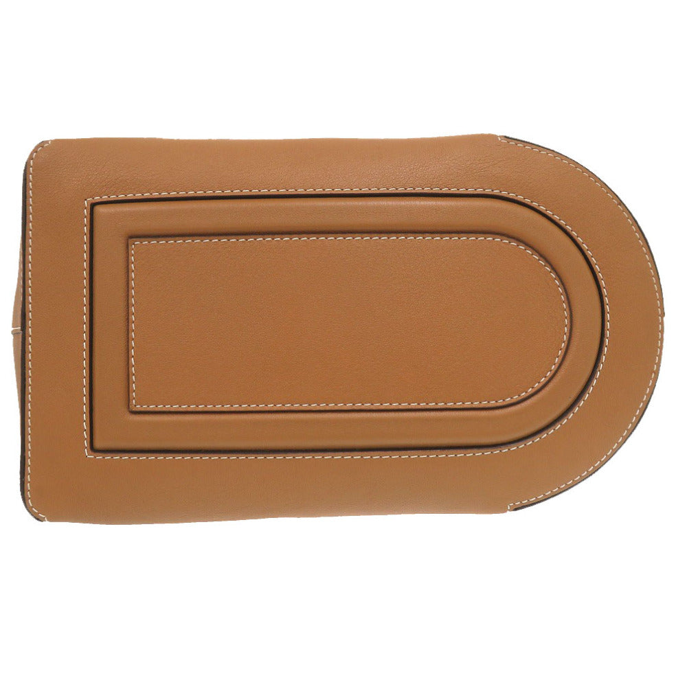 DELVAUX Tote Bag Leather, Cotton Canvas Brown Everyday Bag Women Used Authentic