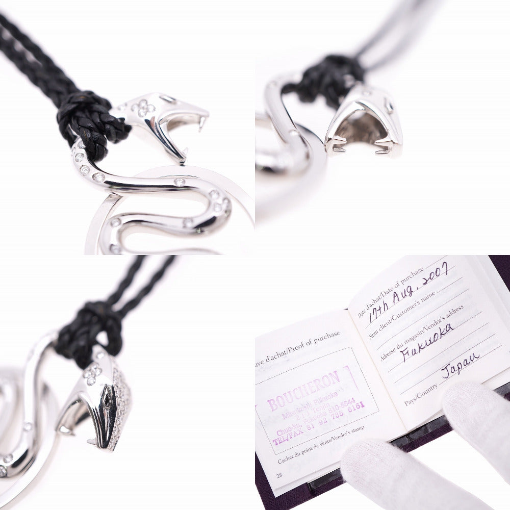 Boucheron Necklace K18 White Gold, Diamond Silver Turbul Pendant Necklace mens(Unisex) Used Authentic