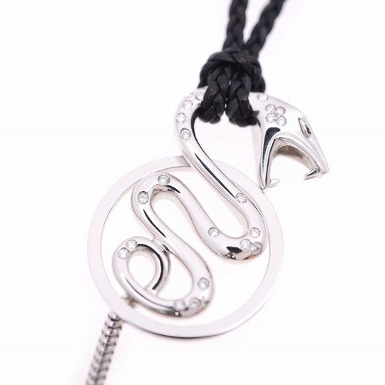 Boucheron Necklace K18 White Gold, Diamond Silver Turbul Pendant Necklace mens(Unisex) Used Authentic