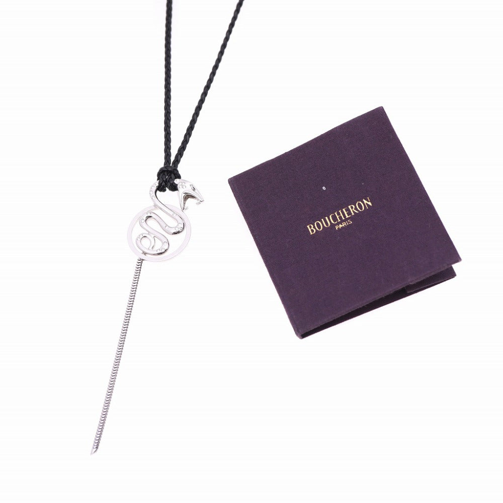Boucheron Necklace K18 White Gold, Diamond Silver Turbul Pendant Necklace mens(Unisex) Used Authentic