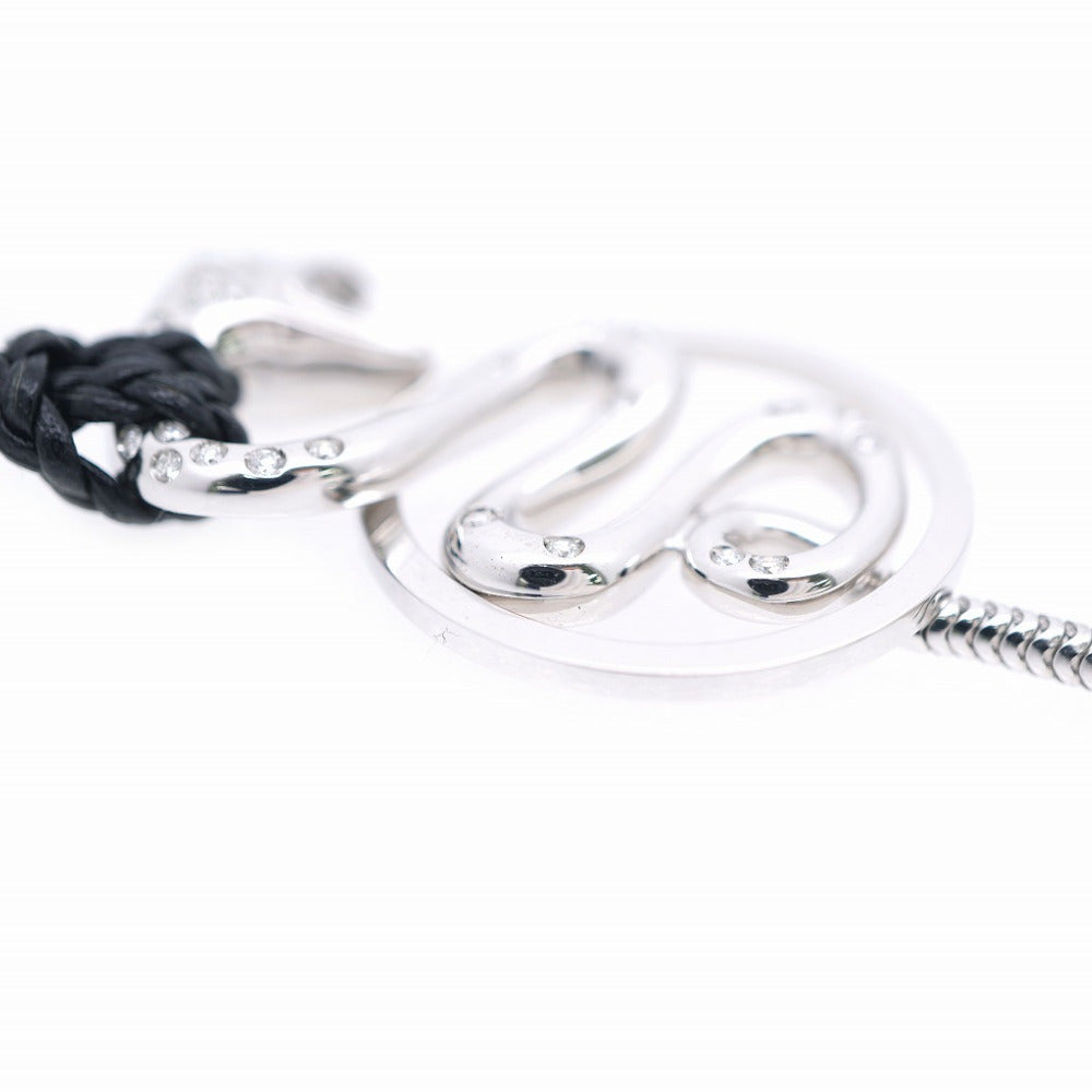 Boucheron Necklace K18 White Gold, Diamond Silver Turbul Pendant Necklace mens(Unisex) Used Authentic
