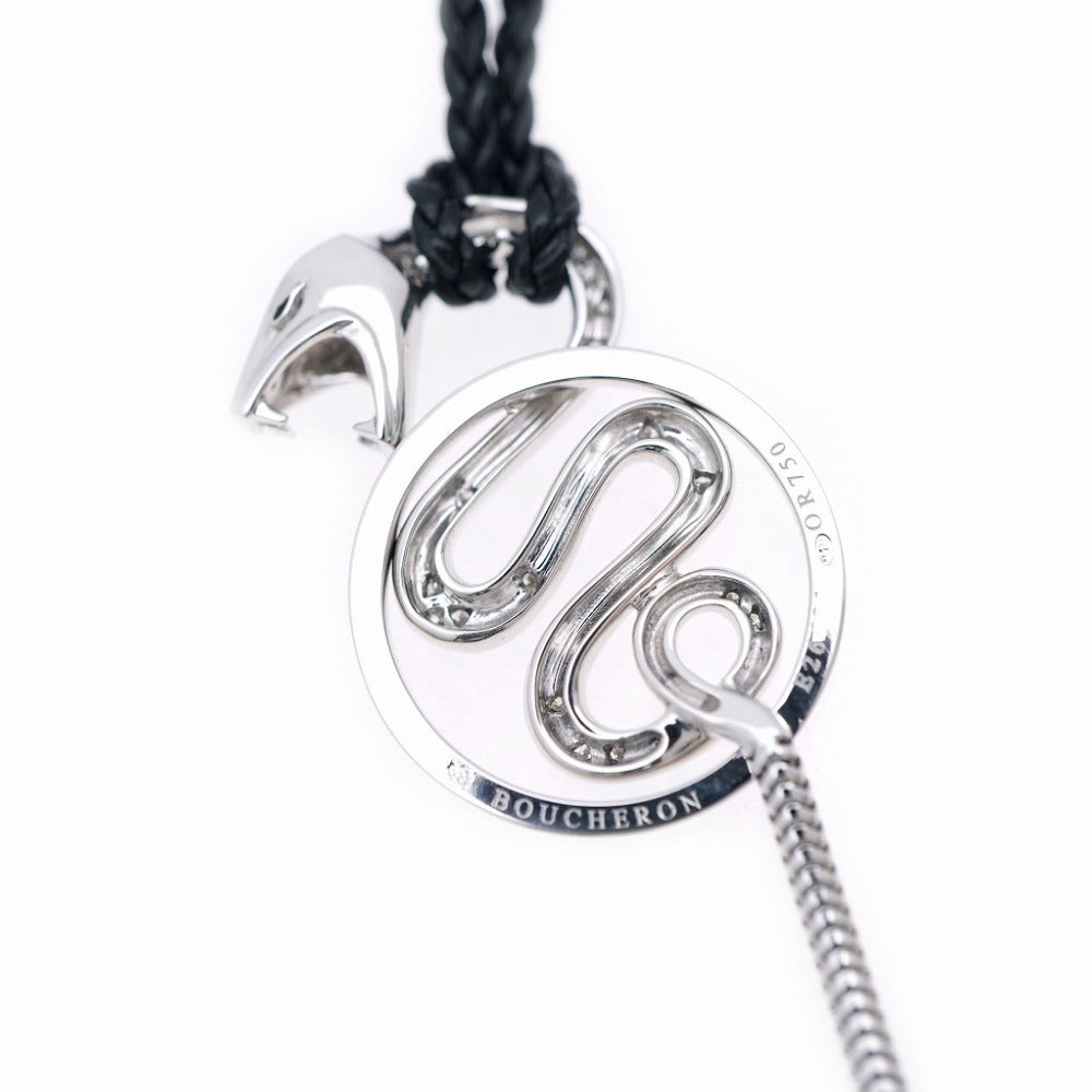 Boucheron Necklace K18 White Gold, Diamond Silver Turbul Pendant Necklace mens(Unisex) Used Authentic