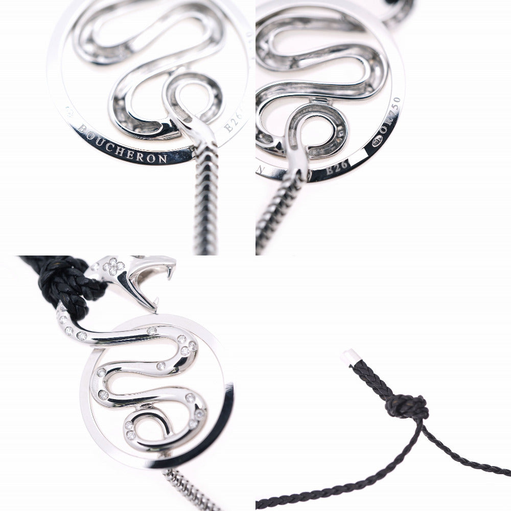 Boucheron Necklace K18 White Gold, Diamond Silver Turbul Pendant Necklace mens(Unisex) Used Authentic