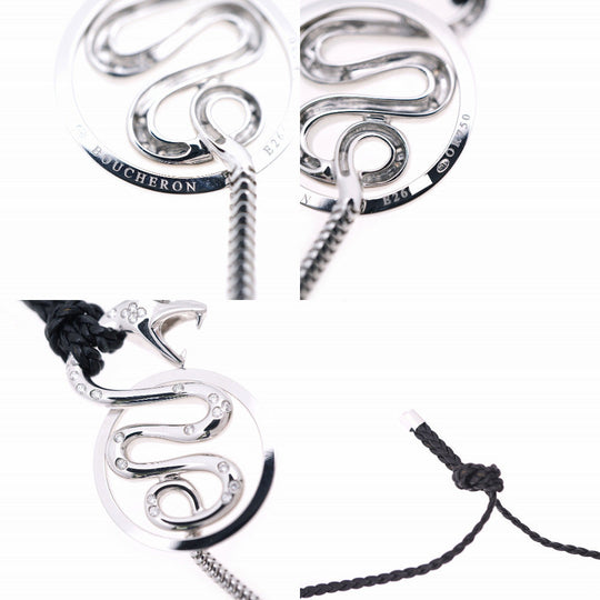 Boucheron Necklace K18 White Gold, Diamond Silver Turbul Pendant Necklace mens(Unisex) Used Authentic