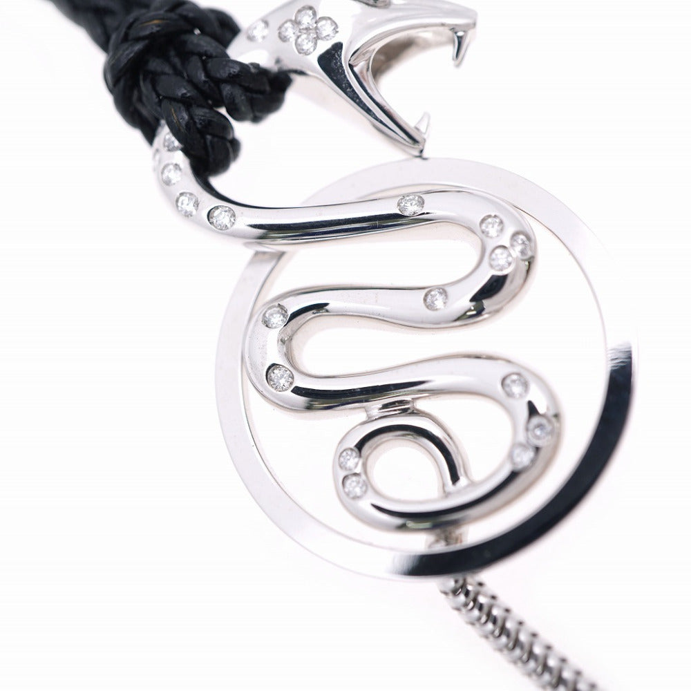 Boucheron Necklace K18 White Gold, Diamond Silver Turbul Pendant Necklace mens(Unisex) Used Authentic