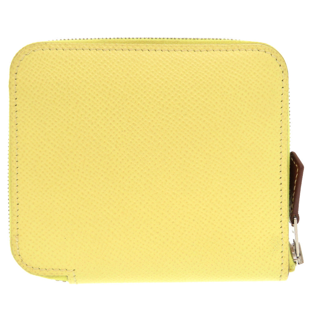 HERMES Coin case Epsom, Silk Jonupussan Zip Around Azap compact silk in Women Used Authentic