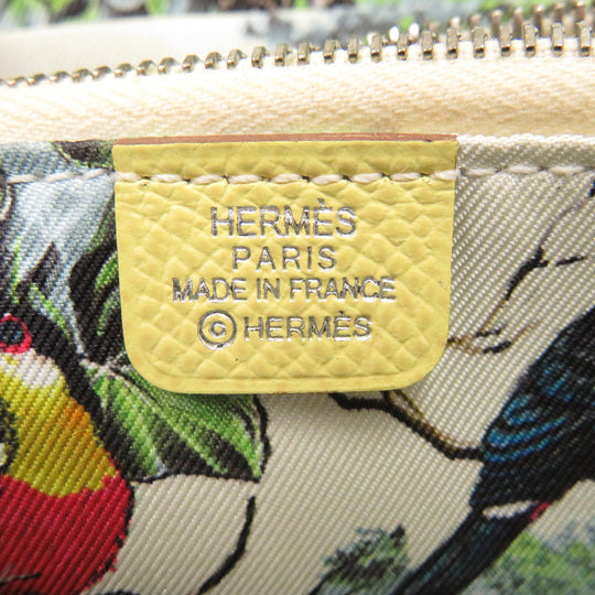 HERMES Coin case Epsom, Silk Jonupussan Zip Around Azap compact silk in Women Used Authentic