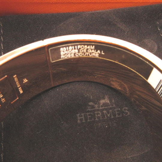 HERMES Bangle metal Rose gold Bracelet Bride de GALA Charniere GM Women Used Authentic