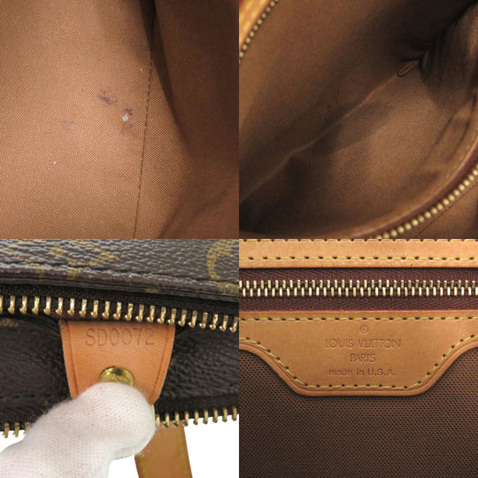 LOUIS VUITTON Handbag M51148 Monogram canvas Brown Monogram Cabas Piano Women Used Authentic