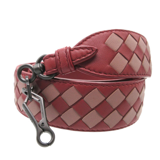 BOTTEGAVENETA Shoulder strap 563992 leather Red INTRECCIATO unisex(Unisex) Used Authentic