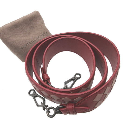 BOTTEGAVENETA Shoulder strap 563992 leather Red INTRECCIATO unisex(Unisex) Used Authentic