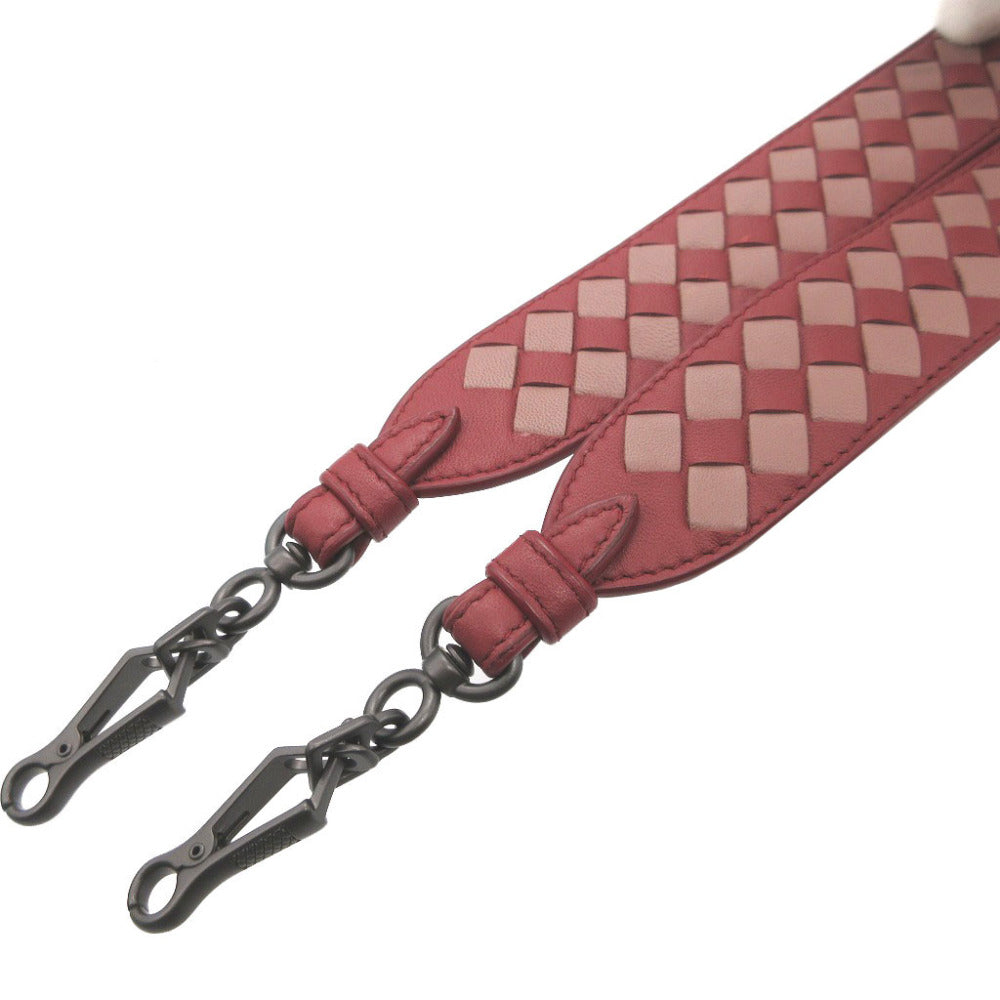 BOTTEGAVENETA Shoulder strap 563992 leather Red INTRECCIATO unisex(Unisex) Used Authentic