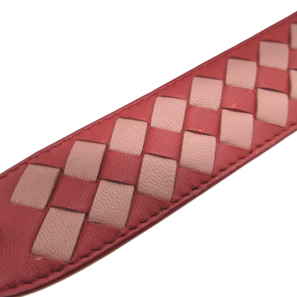 BOTTEGAVENETA Shoulder strap 563992 leather Red INTRECCIATO unisex(Unisex) Used Authentic