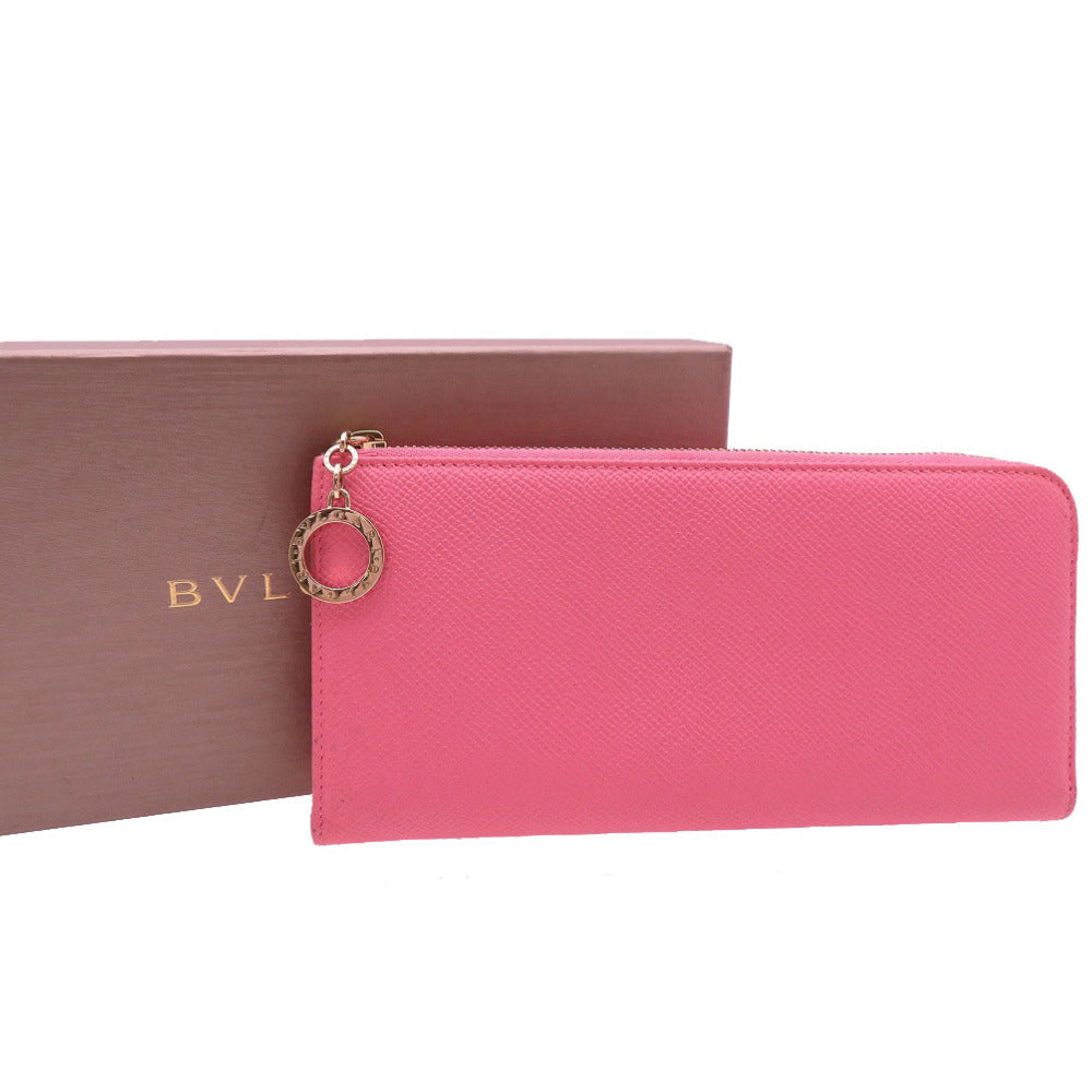 BVLGARI Long Wallet Purse leather pink Women Used Authentic