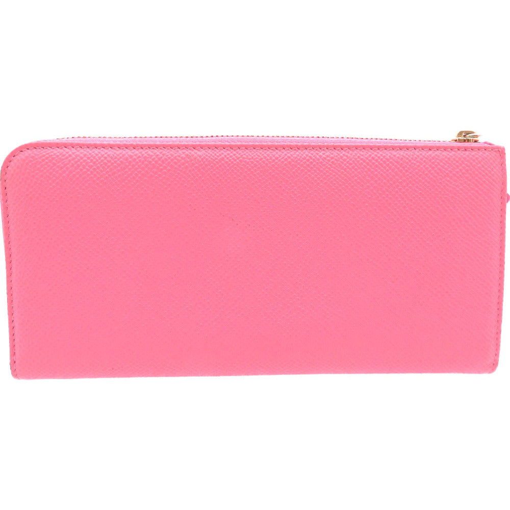 BVLGARI Long Wallet Purse leather pink Women Used Authentic