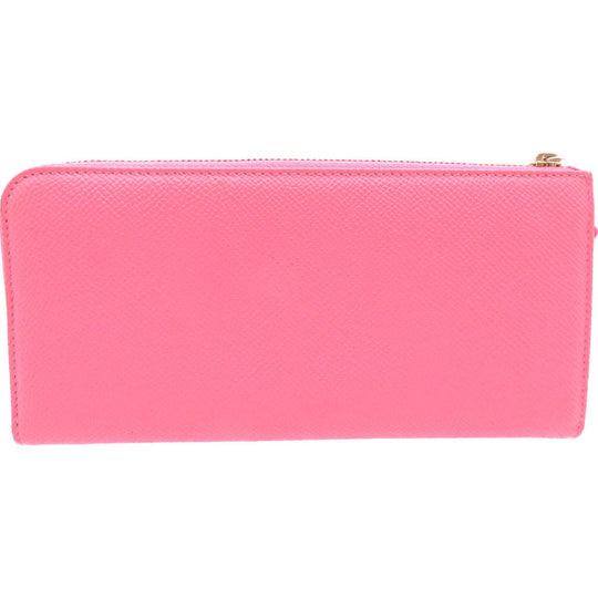 BVLGARI Long Wallet Purse leather pink Women Used Authentic