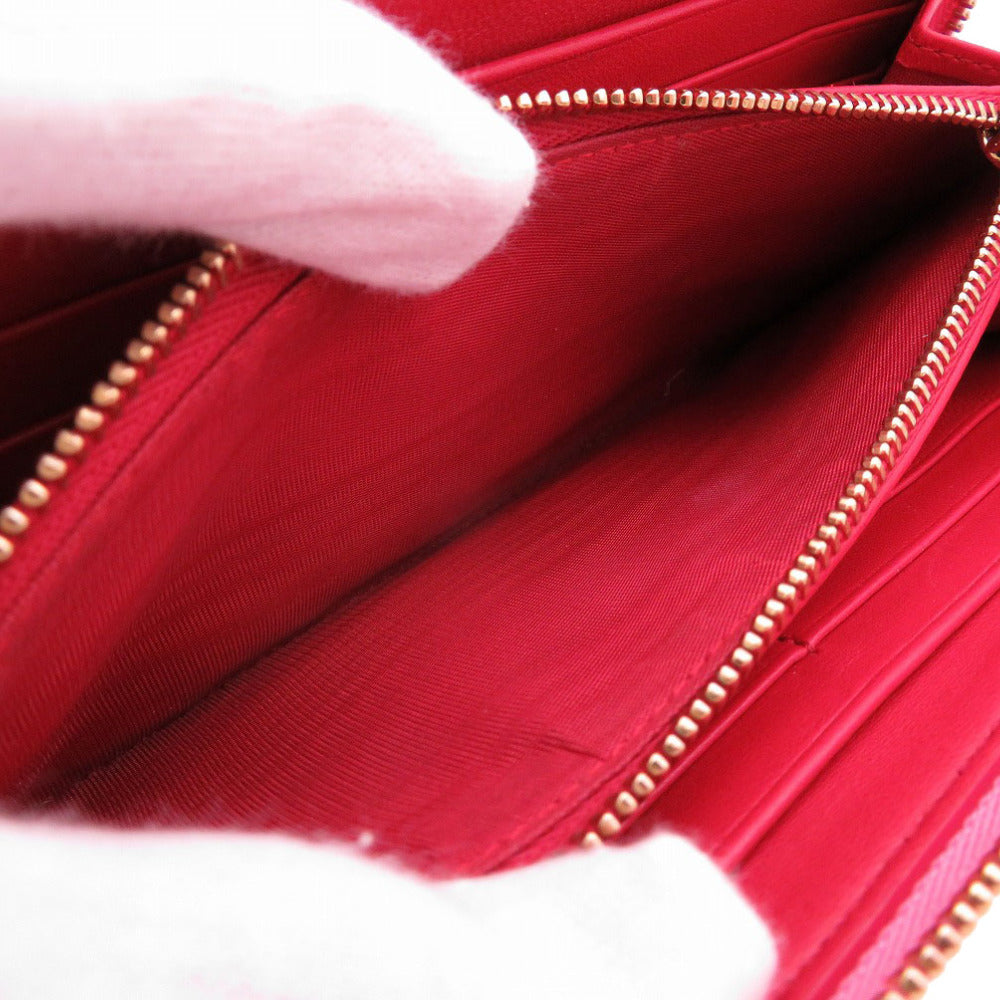 BVLGARI Long Wallet Purse leather pink Women Used Authentic