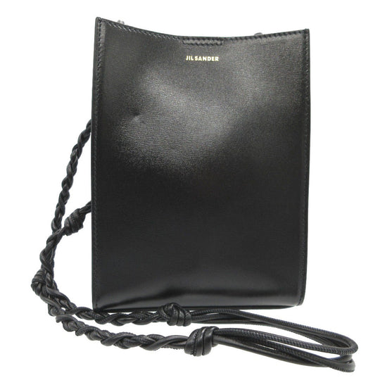 JIL SANDER Shoulder Bag leather black tangle small Women(Unisex) Used Authentic