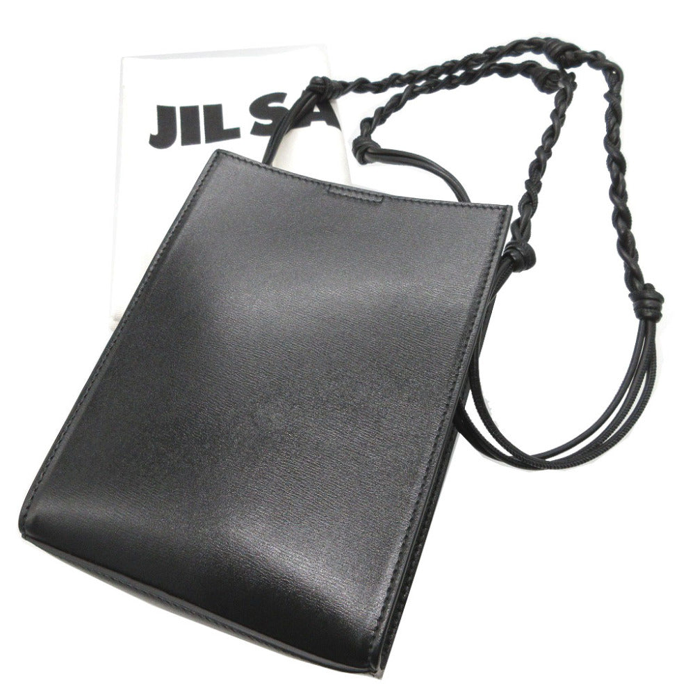 JIL SANDER Shoulder Bag leather black tangle small Women(Unisex) Used Authentic