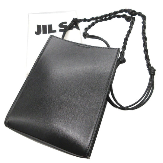 JIL SANDER Shoulder Bag leather black tangle small Women(Unisex) Used Authentic